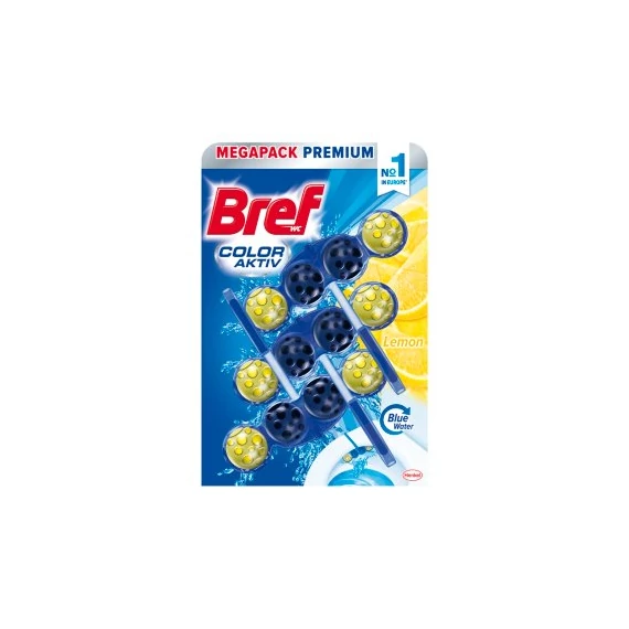 Bref Color Aktiv Citrom Wc Tisztító + illatosító 3x50 g