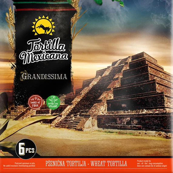 Tortilla Mexicana Grandissima Lágy Tortilla Lapok 6 db 390 g