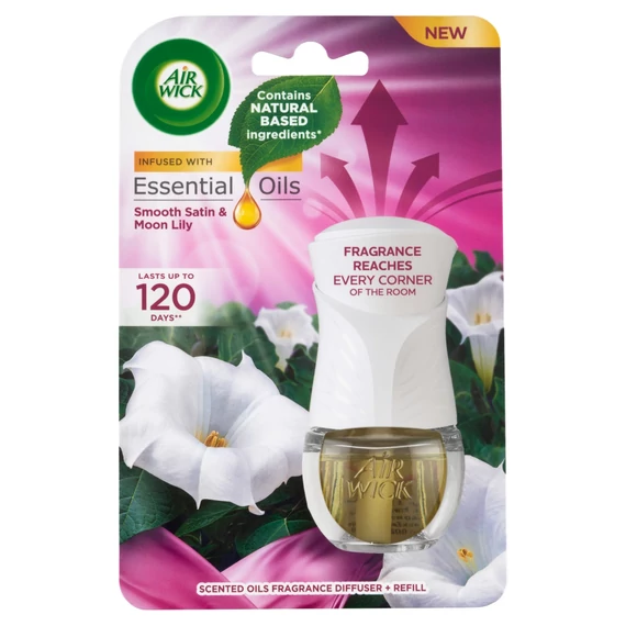 Air Wick Essential Oils Smooth Satin & Moon Lily Légfrissítő Készülék + Utántöltő 19 ml