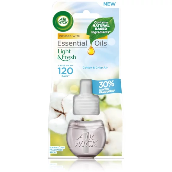 Air Wick Essential Oils Cotton & Crisp Air Utántöltő Légfrissítő Készülékhez 19 ml