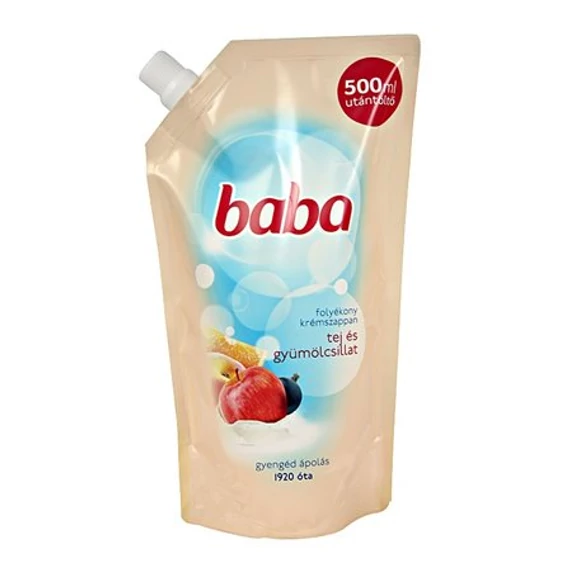 Baba Tej- és gyümölcsillat Folyékony Szappan Utántöltő 500 ml