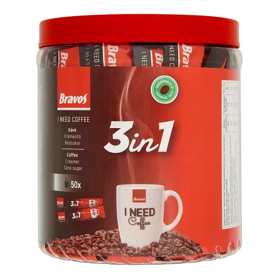 Bravos 3in1 Instant Kávé 850 g 50 db