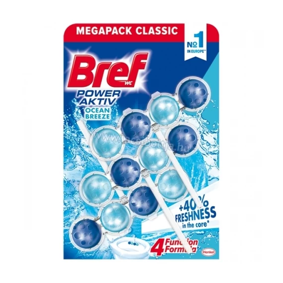 Bref Power Aktív Ocean Wc Tisztító + Illatosító 3x50g