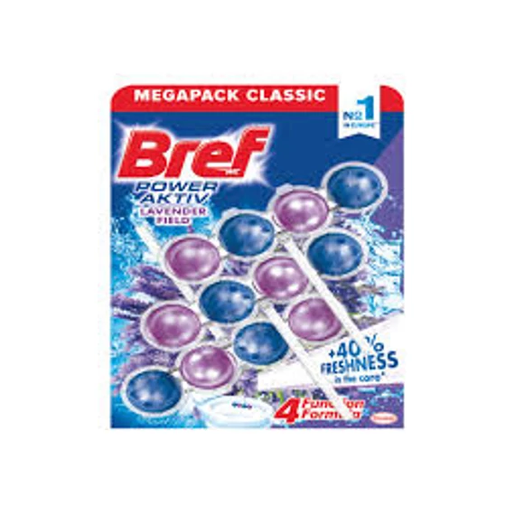 Bref Power Aktiv Levendula Wc Tisztító + illatosító 3x50 g