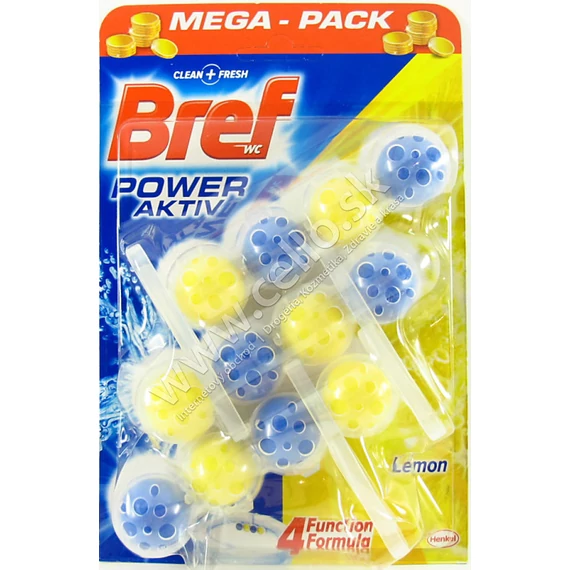 Bref Power Aktiv Citrom Wc Tisztitó + Illatosító 3x50 g