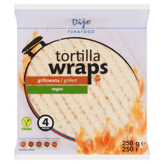 Dijo Vegan Grillezett Tortilla Wraps 4 db 250 g