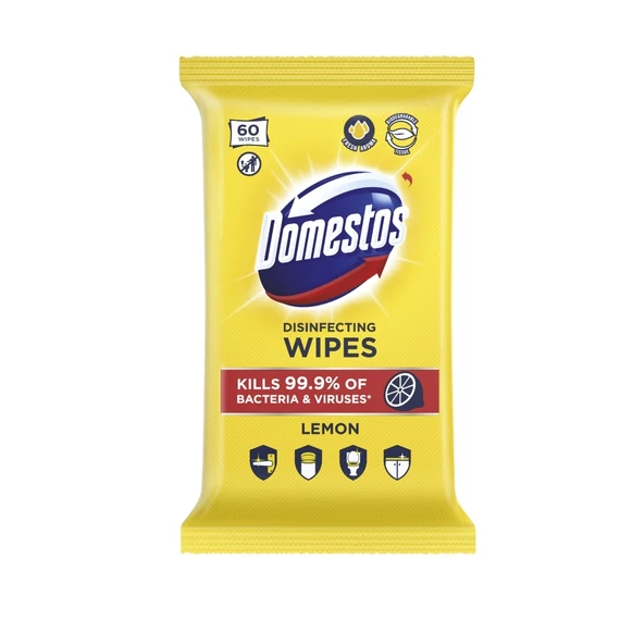 Domestos Lemon Fresh Fertőtlenítő Törlőkendő 60 db