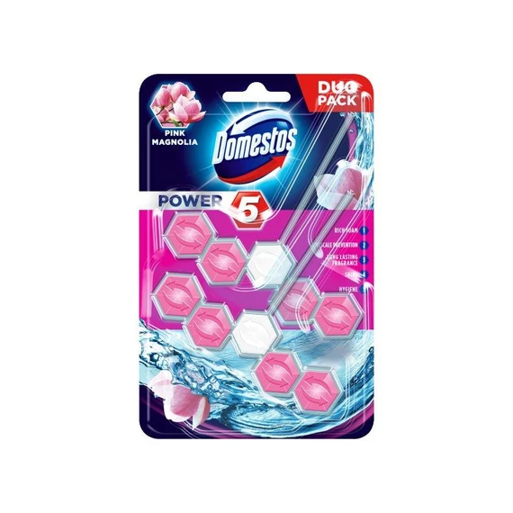 Domestos Power 5 Pink Magnolia Wc Tisztító + Illatosító  2x55 g