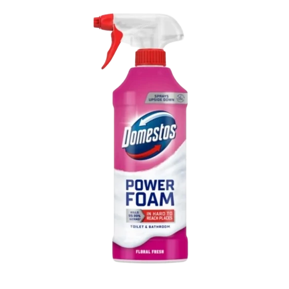 Domestos Power Foam Floral Fresh WC és Fürdőszoba Tisztító Hab 435 ml