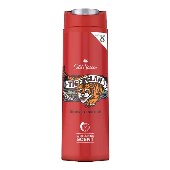 Old Spice Tigerclaw 2in1 Tusfürdő és Sampon 400 ml