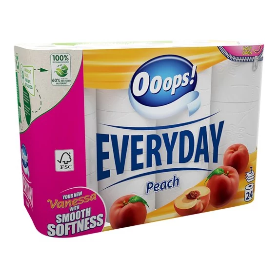 Ooops! Everyday Peach Wc Papír 3 rétegű 24 tekercs