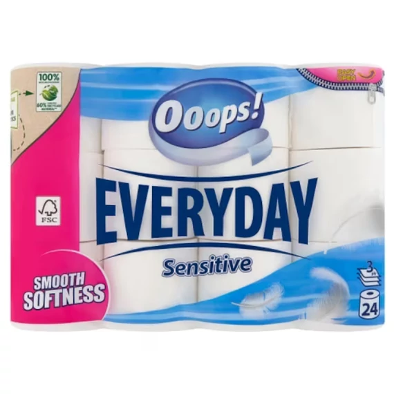 Ooops! Everyday Sensitive Wc Papír 3 rétegű 24 tekercs