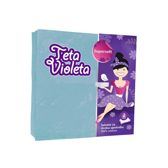 Teta Violeta Supersoft Szalvéta Kék 2 réteg 38x38 cm 25 db