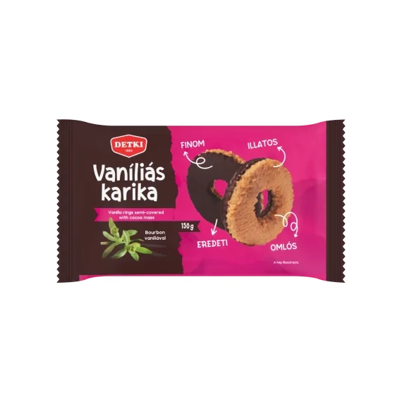 Detki Vaníliás Karika Félig Mártva 150 g