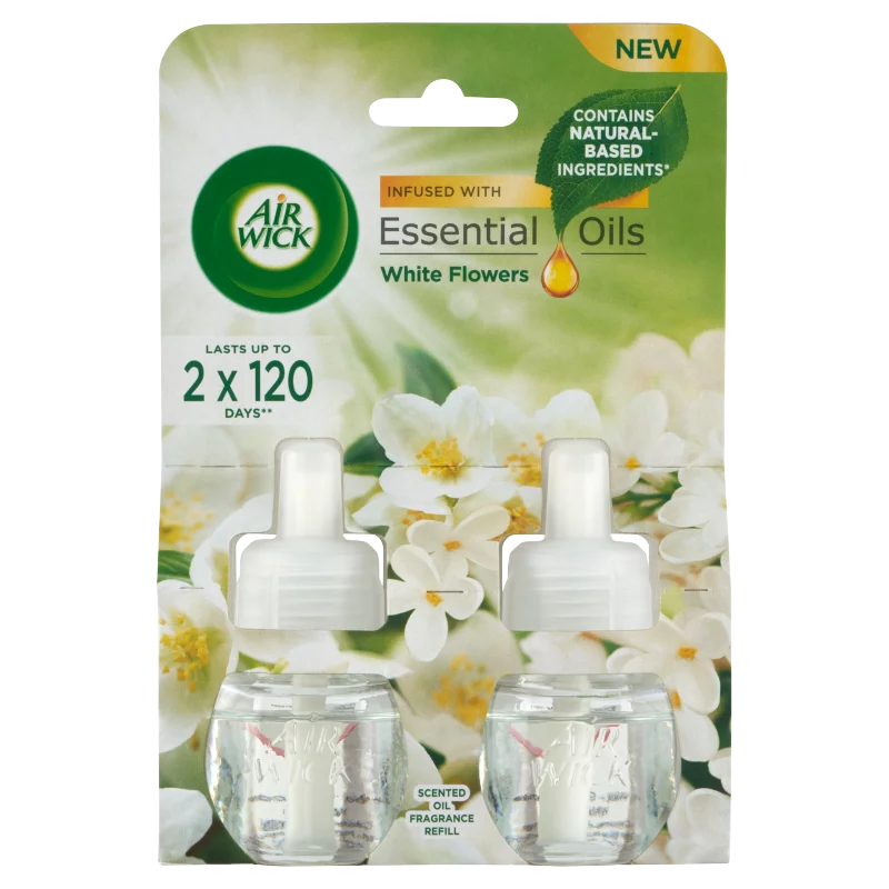 Air Wick Essential Oils White Flowers Utántöltő Légfrissítő Készülékhez 2x19 ml