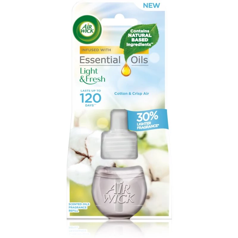 Air Wick Essential Oils Cotton & Crisp Air Utántöltő Légfrissítő Készülékhez 19 ml