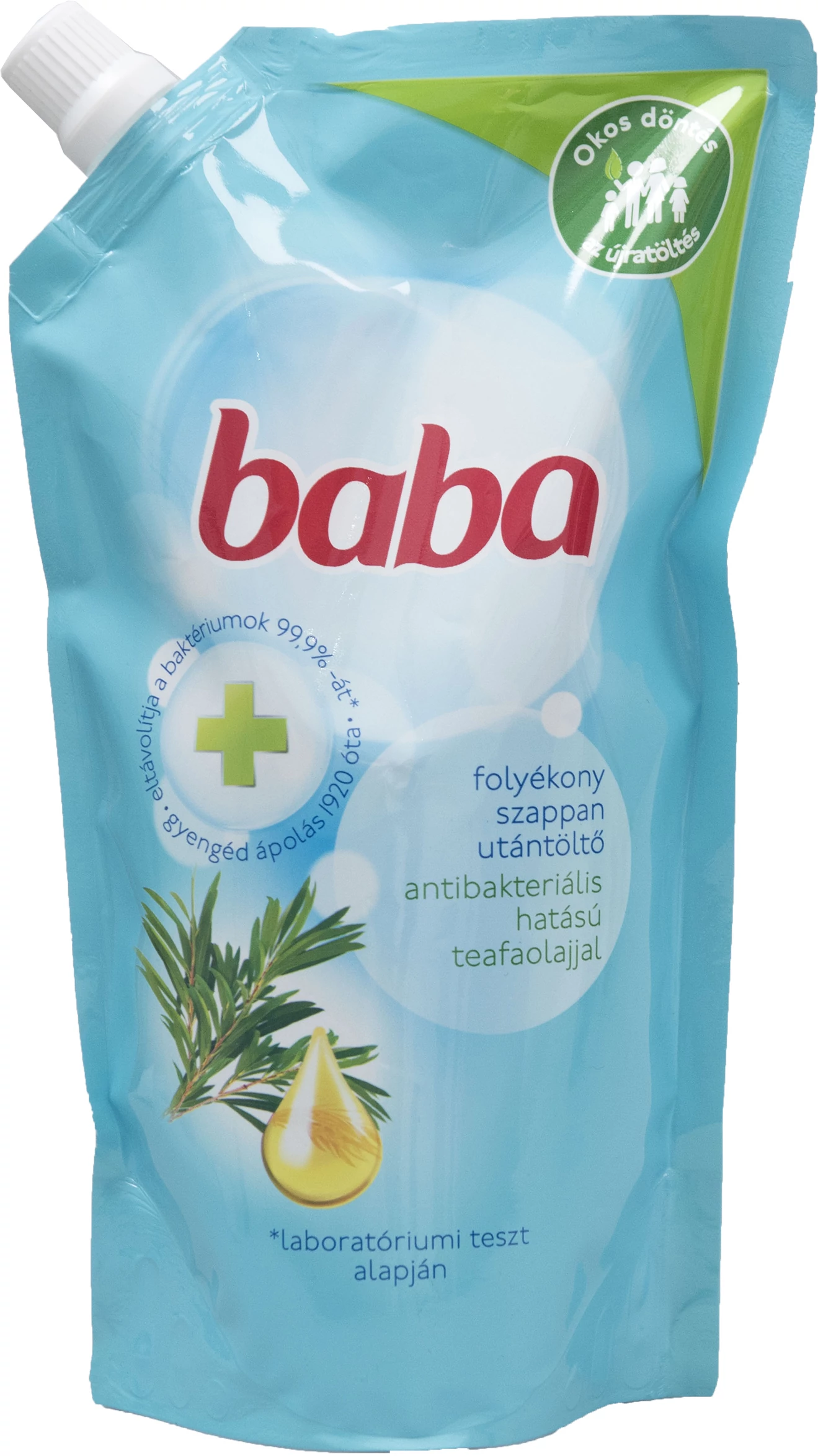 Baba Antibakteriális Hatású Teafaolajjal Folyékony Szappan Utántöltő 500 ml