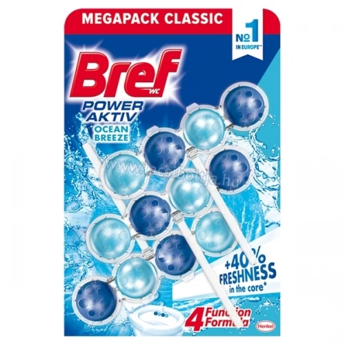 Bref Power Aktív Ocean Wc Tisztító + Illatosító 3x50g