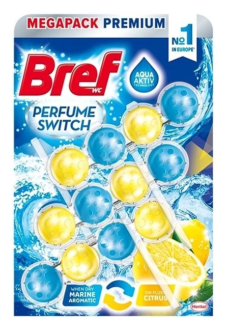 Bref Perfume Switch Marine - Citrus Wc tisztitó + illatosító 3x50 g