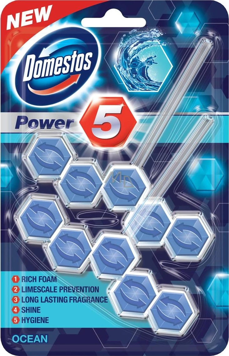Domestos Power 5 Ocean Wc Tisztitó + Illatosító 2x55 g