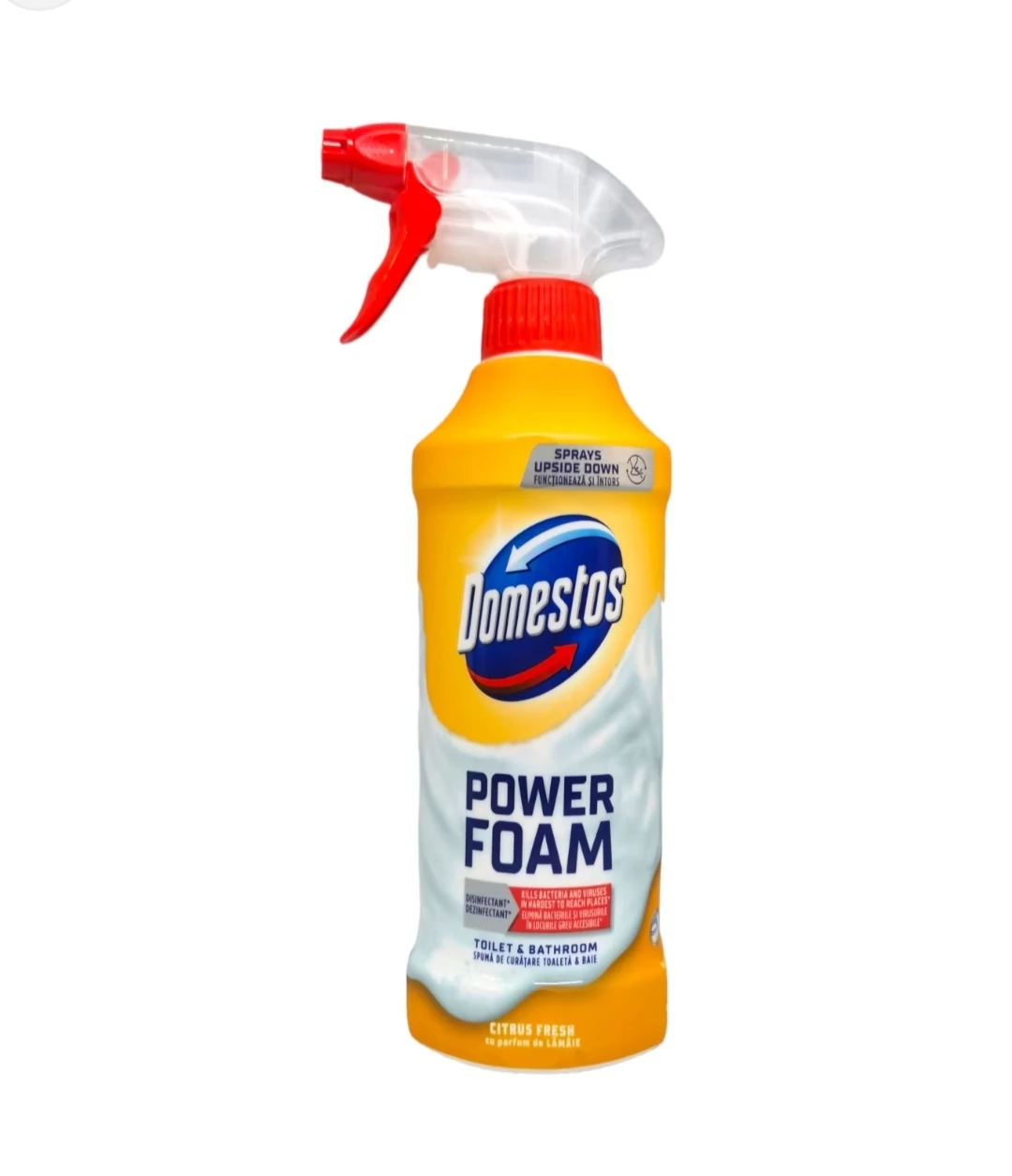Domestos Power Foam Citrus Blast WC és Fürdőszoba Tisztító Hab 435 ml
