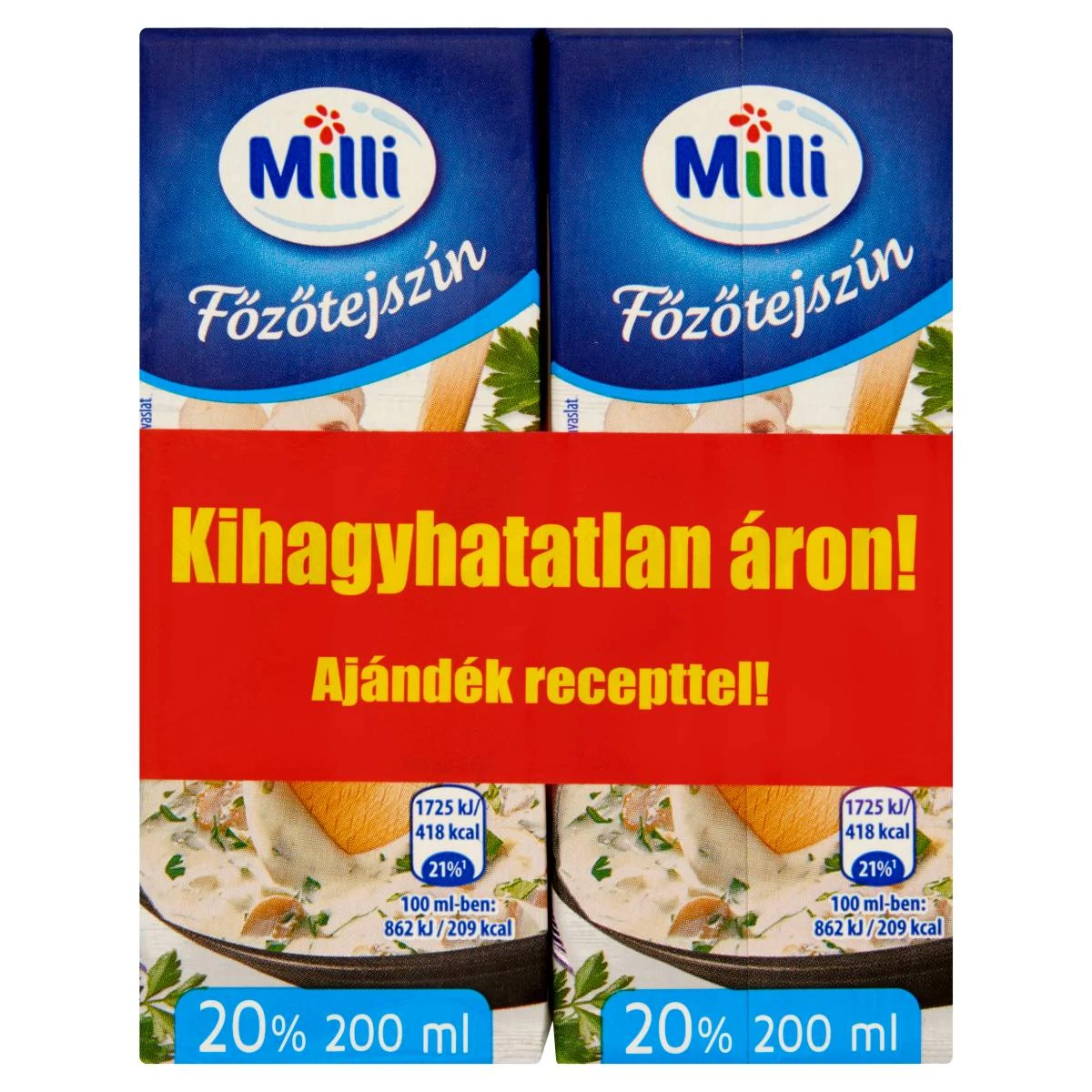 Milli Perfecto UHT Főzőtejszín 20% 2 x 200 ml