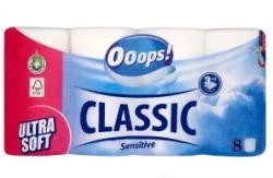 Ooops Classic Sensitive Wc Papír 3 réteg 8 tekercs