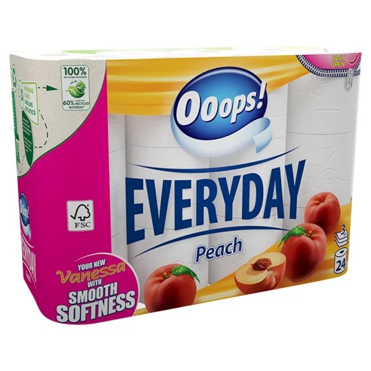 Ooops! Everyday Peach Wc Papír 3 rétegű 24 tekercs