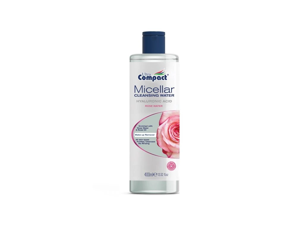 Ultra Compact Micellás Sminklemosó Víz Hyaluronsav és Rózsa Kivonattal 400 ml