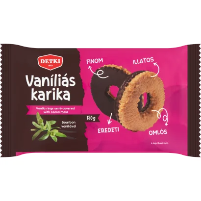 Detki Vaníliás Karika Félig Mártva 150 g